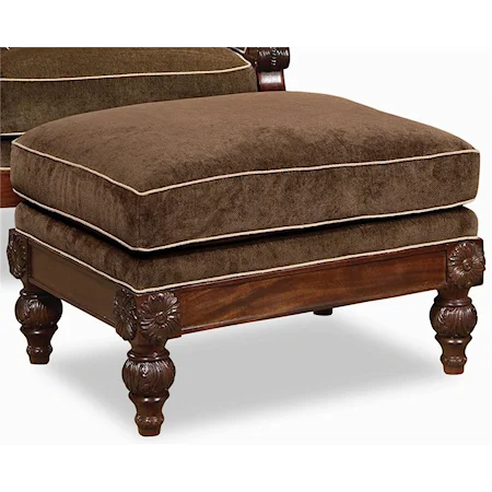 Ottoman with Carved Detailed Base